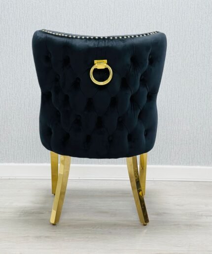 Valentino Black Gold Velvet Chair