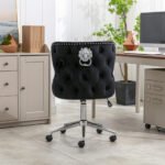 Valentino Black Velvet Office Chair