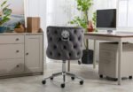 Valentino Grey Velvet Office Chair