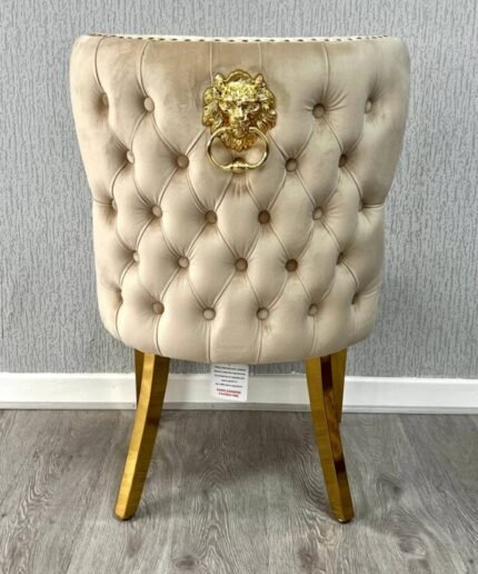 Valentino Mink Gold Lion Velvet Chair