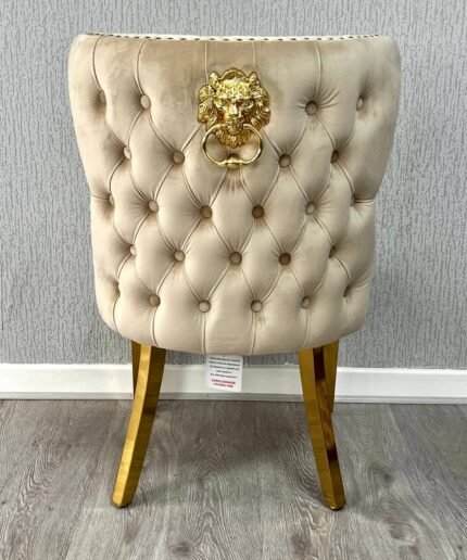 Valentino Mink Gold Lion Velvet Chair