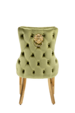 Victoria Green Gold Lion Dining Chair