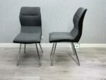 Zermatt Dining Chair (Grey PU with Grey Fabric)