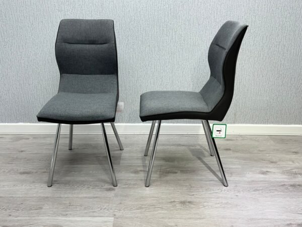 Zermatt Dining Chair (Grey PU with Grey Fabric) Zermatt Dining Chair (Grey PU with Grey Fabric)