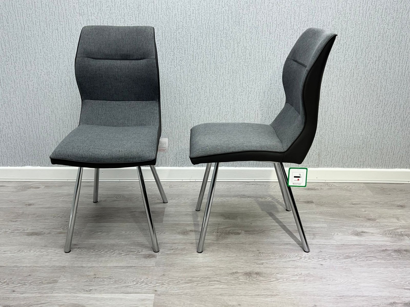 Zermatt Dining Chair (Grey PU with Grey Fabric) Zermatt Dining Chair (Grey PU with Grey Fabric)
