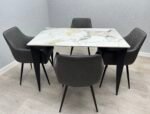 Bellini Dining Table Black & Gold / Cream & Gold With/Without Arden Chairs - Image 3