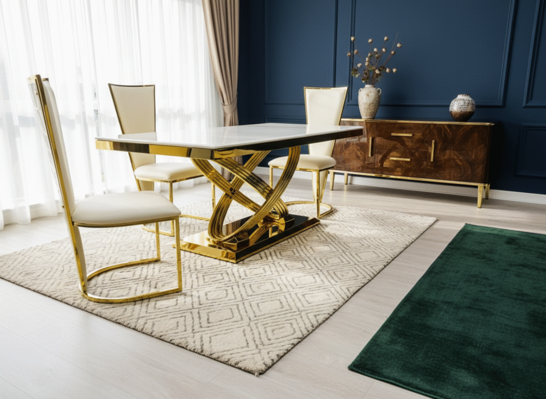 gold table set from luxury house bradford