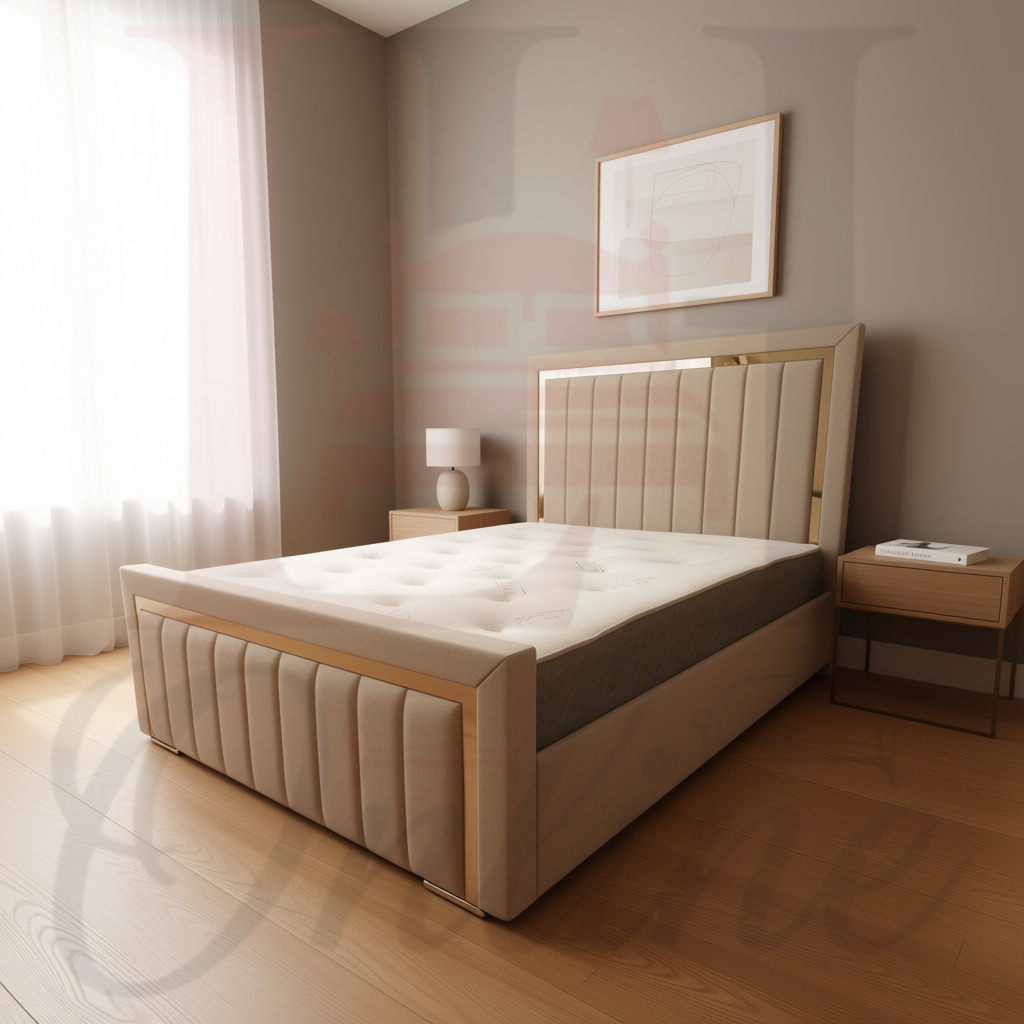Beige bed Velora Dream Bed – The Ultimate Bespoke Luxury Experience