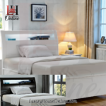 Luxury Gloss LED Bed | Touch Light, USB Port & Storage Shelf - Image 2
