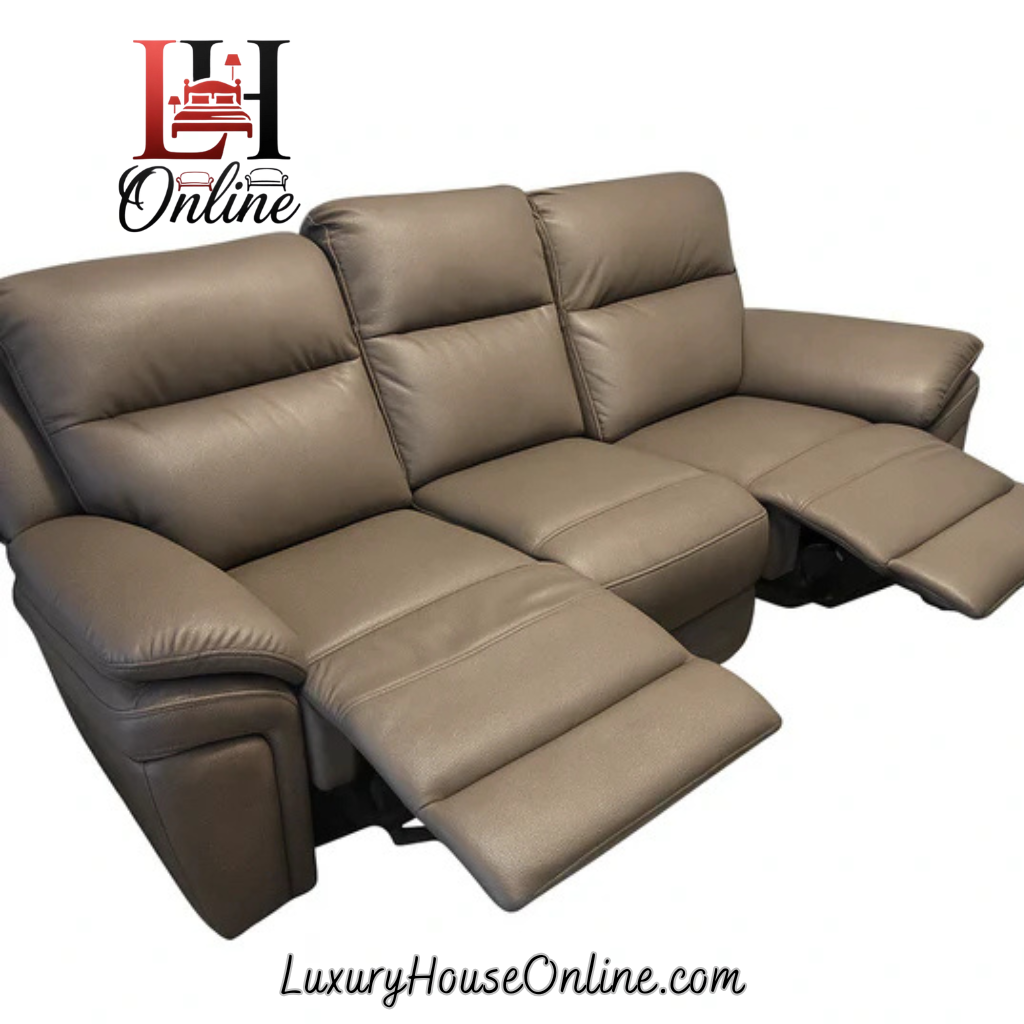 Montana Brown 3 seater Montana Ritz Leather Recliner Sofa in Brown Taupe Modern Style