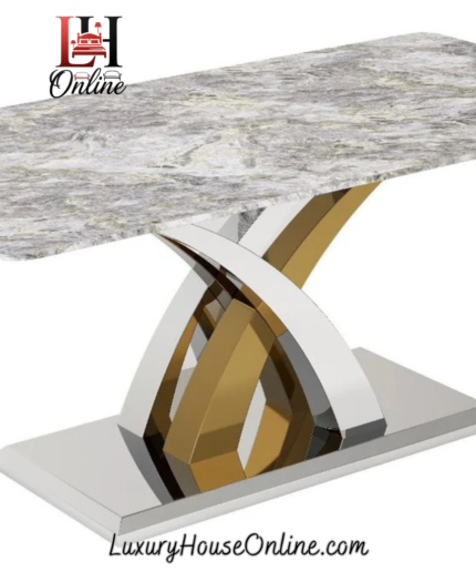 The Lucy Coffee Table is a bold centrepiece that blends sculptural elegance with modern luxury. Featuring a square marble top and a striking interwoven metal base in chrome and gold finishes, it’s designed to elevate any living space with artistic flair and premium materials. This table is part of the Lucy Collection, which includes a matching Dining Table, Console Table, and Lamp Table, all available with the same signature base and a wide range of interchangeable tops. Whether placed in a luxury lounge, a designer apartment, or a modern showroom, the Lucy Coffee Table delivers timeless style and everyday functionality.