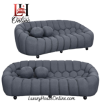 Make a statement with the Bella Grey Bubble Sofa. A sculptural, cloud-inspired design in charcoal fabric suitable for modern living. Shop the luxury collection.