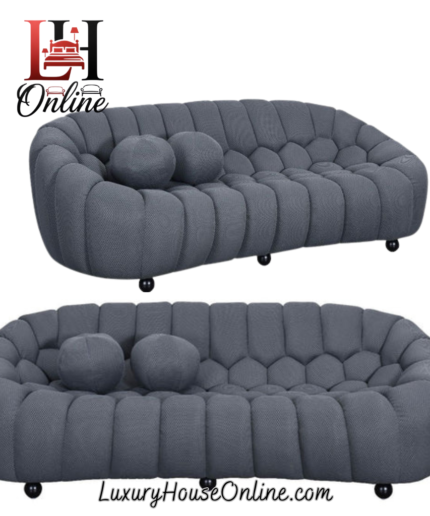 Make a statement with the Bella Grey Bubble Sofa. A sculptural, cloud-inspired design in charcoal fabric suitable for modern living. Shop the luxury collection.