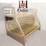 Joseph White Wooden Triple Bunk Bed with Under-Bed Storage.