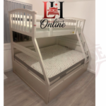 Joseph White Wooden Triple Bunk Bed with Under-Bed Storage.