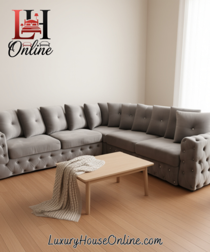Belgravia Grand Tufted Corner Sofa Custom Size Luxury L‑Shaped Sofa