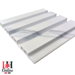 Decorative wood and marble effect wall slats for luxury interior feature walls.