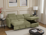 Modern Fabric L-Shape Sofa Bed with Pull-Out Bed and Storage Chaise - Image 3