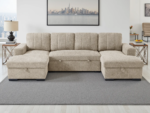 Modern U-Shape Convertible Sleeper Sofa Bed with Dual Storage - Image 6