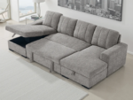 Modern U-Shape Convertible Sleeper Sofa Bed with Dual Storage - Image 4