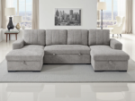 Modern U-Shape Convertible Sleeper Sofa Bed with Dual Storage - Image 3