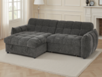 Grid-Tufted Modern Corner Sleeper Sofa Bed with Storage Chaise - Image 11
