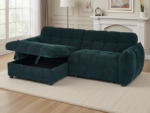 Grid-Tufted Modern Corner Sleeper Sofa Bed with Storage Chaise - Image 10