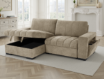 Grid-Tufted Modern Corner Sleeper Sofa Bed with Storage Chaise - Image 6