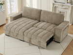 Grid-Tufted Modern Corner Sleeper Sofa Bed with Storage Chaise - Image 12