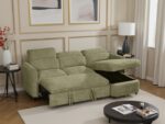 Modern Sectional Sofa Bed with Pull-Out and Storage Chaise
