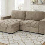 Grid-Tufted Modern Corner Sleeper Sofa Bed with Storage Chaise