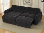 Modern Channel Tufted Sectional Sofa Bed with Pull-Out Sleeper - Image 4