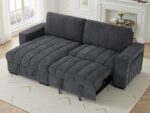 Modern Channel Tufted Sectional Sofa Bed with Pull-Out Sleeper - Image 2