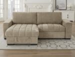 Grid-Tufted Modern Corner Sleeper Sofa Bed with Storage Chaise - Image 5