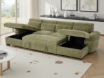 Modern U-Shaped Sectional Sofa Bed with Dual Storage