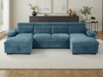 Modern U-Shaped Sectional Sofa Bed with Dual Storage