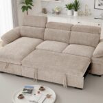 Modern Sectional Sofa Bed with Pull-Out Sleeper