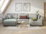 Modern U-Shaped Sectional Sofa Bed with Dual Storage