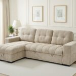 Modern Sectional Sofa Bed with Pull-Out Sleeper