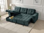 Modern Sectional Sofa Bed with Pull-Out Sleeper and Storage