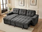 Modern Sectional Sofa Bed with Pull-Out Sleeper and Storage - Image 3