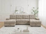 Modern U-Shaped Sectional Sofa Bed with Dual Storage - Image 4
