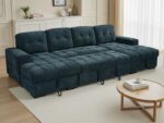 Modern Tufted U-Shaped Sectional Sofa Bed with Dual Storage - Image 3