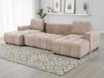 Modern U-Shaped Sectional Sofa Bed with Channel-Tufted Design - Image 4