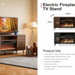 Electric Fireplace TV Stand with Bluetooth Speaker & RGB Lighting