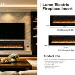 Lume Electric Fireplace Insert with 13-Color Flame & Ember Bed Lighting