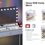 VANITII Glowy RGB Vanity Mirror with Bluetooth Speaker & Smart Touch Control