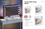VANITII Glowy RGB Vanity Mirror with Bluetooth Speaker & Smart Touch Control