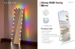 VANITII Glowy RGB Vanity Mirror with Bluetooth Speaker & Smart Touch Control - Image 2