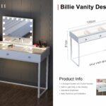 Billie Vanity Desk with Glass Top & Built-in Desktop Light Strip